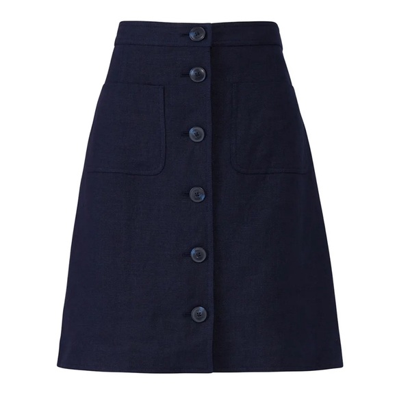 Tory Burch Linen Button Front Skirt - Picture 4 of 6